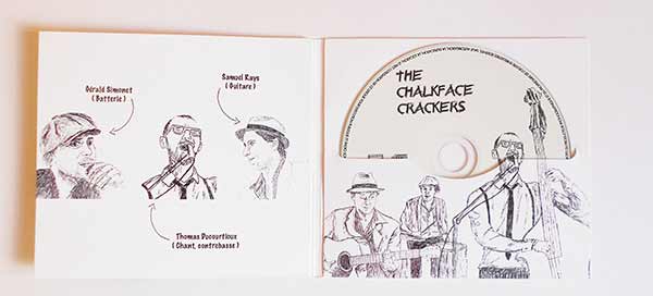 The chalkface crakers, création Pochette CD, Création graphique jazz, création illustration jazz, création print jazz